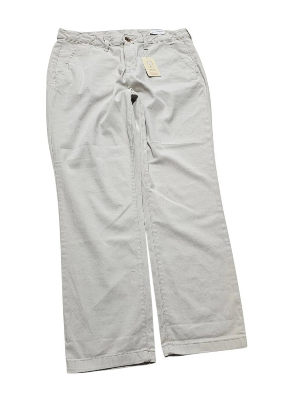 St Johns Bay Pants Size 12 Beige Khaki Girlfriend Chino Mid Rise